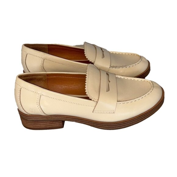 Lucky Brand Floriss Ivory Leather Loafers - Size 8 - Picture 5 of 6